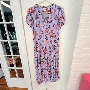 Knox Rose Purple Dress with Pink Floral Pattern